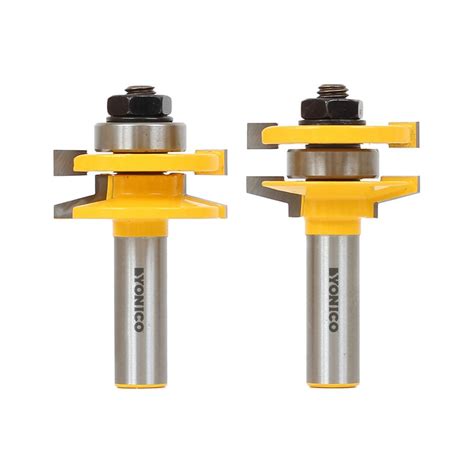 Yonico Rail And Stile Bevel In Shank Carbide Tipped Router Bit Set