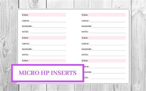 Micro Hp Pink Password Tracker Printable Internet Passwords Etsy