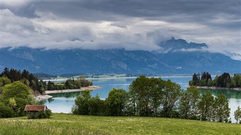 Photos Bavaria Germany Forggensee Nature Mountain Lake 1920x1080