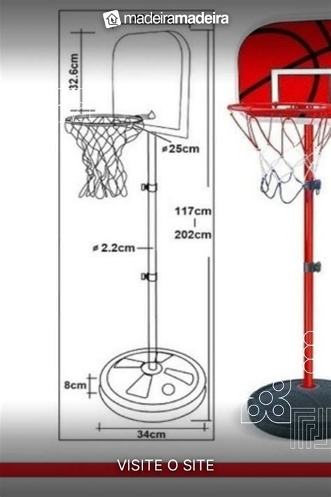 Cesta Infantil De Basquete Bola E Inflador Rede Ajustavel Ate C M