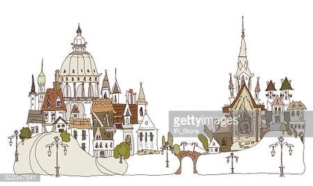 Old Town Illustration Stock Vector | Royalty-Free | FreeImages