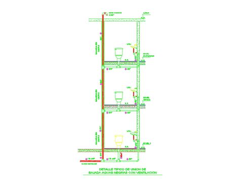 Bajadas De Aguas Negras En Autocad Descargar Cad Kb Bibliocad