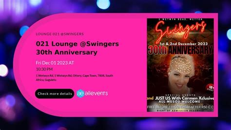 021 Lounge Swingers 30th Anniversary 1 Wetwyn Rd Cape Town 7800