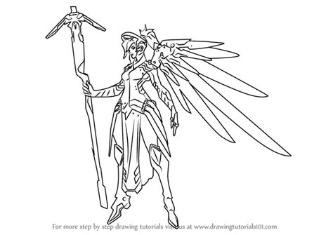 Learn How To Draw Mercy From Overwatch Overwatch Step By Step