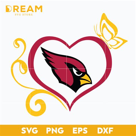 Arizona Cardinals Heart Svg Cardinals Heart Svg Nfl Svg Png Dxf E