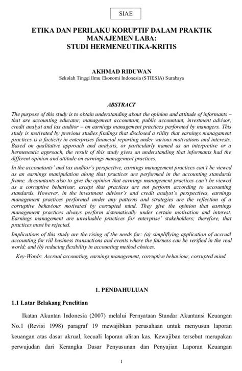 Contoh Abstrak Dalam Laporan Pkl