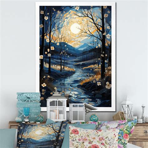 Red Barrel Studio Vitula Birch Woods Moonlit Symphony Iii On Canvas