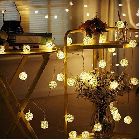 Jual Lampu Hias String Lights Model Bola Rotan Waterproof Led