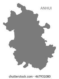 Anhui China Map Grey Stock Vector (Royalty Free) 467931080 | Shutterstock