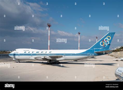 Boeing 747 Of Former Olympic Airlines At The Old Athens Airport Stock