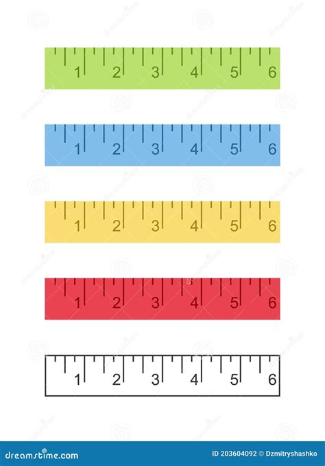 6 Inch Ruler Icon Set Stock Vector Illustration Of Icon 203604092