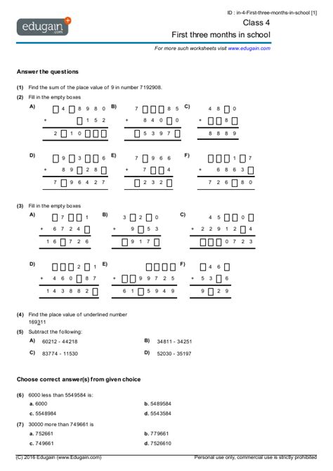 49 [free] Maths Worksheet For Class 4 Icse Pdf Printable Docx Download Zip Mathworksheetforgrade4a