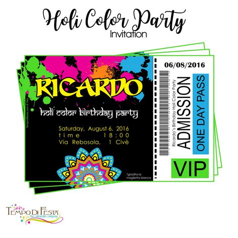 HOLI COLOR CUSTOMIZED PARTY INVITATIONS