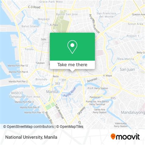 How to get to National University in Manila by bus or train?