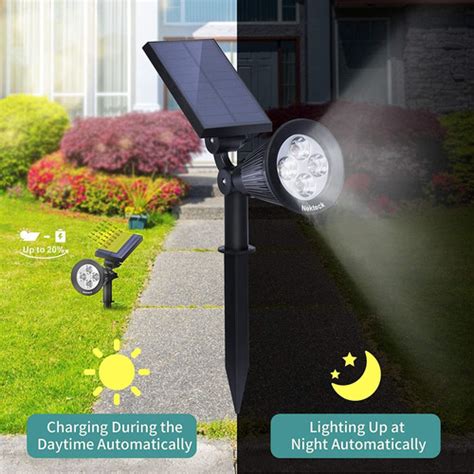 Lámpara Solar Recargable Exterior Tierra Jardin Pared 4 Led Cuotas