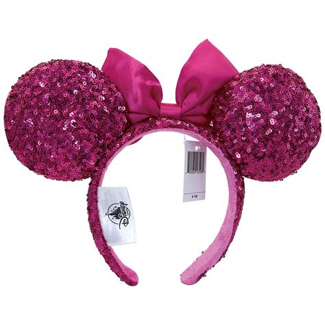 Magenta Pink Mickey Minnie Ears Sequin Disney Parks Orchid Bow Headband