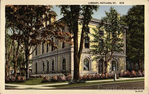 View Of Library Building Rutland Vt