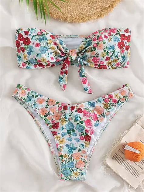 Floral Print Bikinis For Women Temu