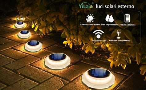 Yilaie Luci Solari Esterno Luci Solari Led Da Giardino Luce