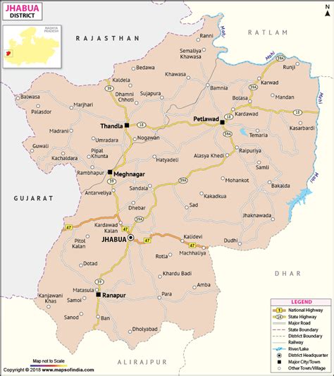 Jhabua District Map District Map Of Jhabua