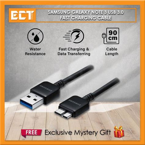 Samsung Galaxy Note 3 Usb 3 0 Fast Charging Cable Black White