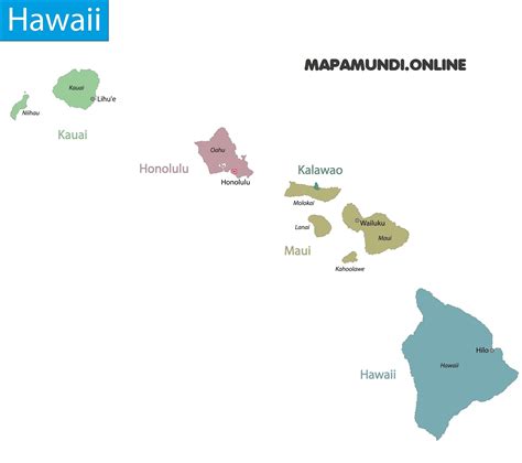 Mapa De Hawaii Pol Tico Y F Sico Im Genes Hd