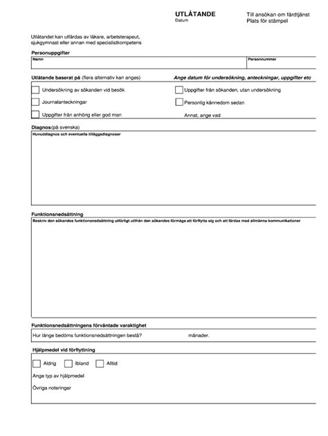 Fillable Online Utltande Till Anskan Om Frdtjnst Datum Plats Fr Stmpel