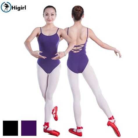 Dark Purple Basic Camisole Ballet Leotards For Girls Dance Clothes