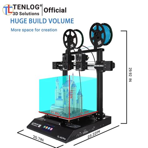 New TENLOG TL D3 PRO With TMC2208 Independent Dual Extruder 3D Printer