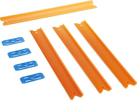 Hot Wheels Track Builder Unlimited Straight Track Pack With Connectors Pieces Walmart