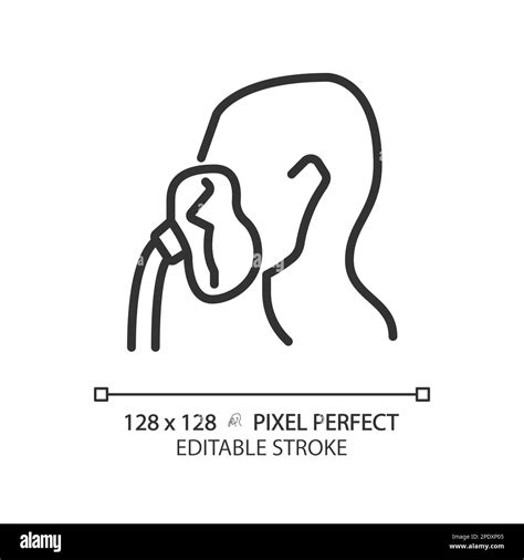 Oxygen Mask Pixel Perfect Linear Icon Stock Vector Image And Art Alamy