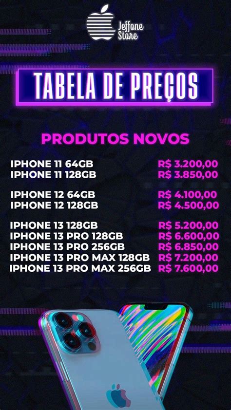 Tabela de preços Venda de iphone Iphone preço Iphone