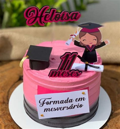 Topper De Bolo Mesversario Formatura Produtos Elo7