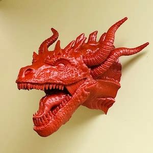 XL Inferno Dragon Head Wall Art Mount 3D Printed Bust Etsy