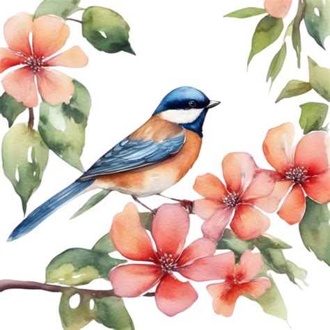 Watercolor Paintings Of Colorful Birds Ai Generated 33053356 PNG