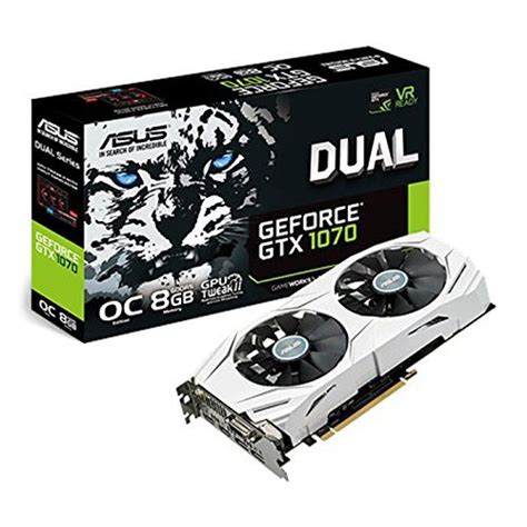 ASUS NVIDIA GeForce GTX 1070 8 GB GDDR5 DUAL OC VR Ready White Graphics ...