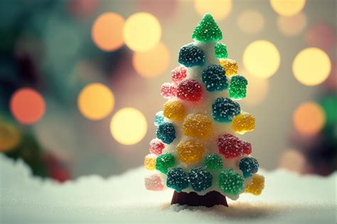 small christmas tree made out of gummy bears. . 23045407 Stock Photo at Vecteezy