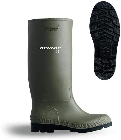 Green Dunlop Waterproof Welly Wellies Wellington Boots Size 5 Amazon