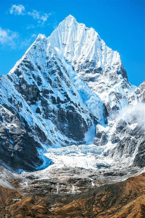 Mountain Peak Everest Highest Mountain In The World Stock Photo