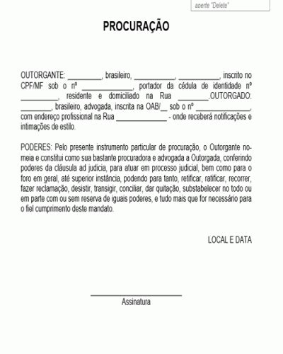 Modelo de Procuração