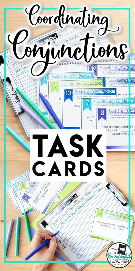 Coordinating Conjunctions Task Cards For Secondary Ela 80 Task Cards