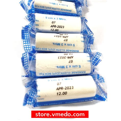 Roller Bandage 5cm X 3m Pack Of 10 VMEDO Store