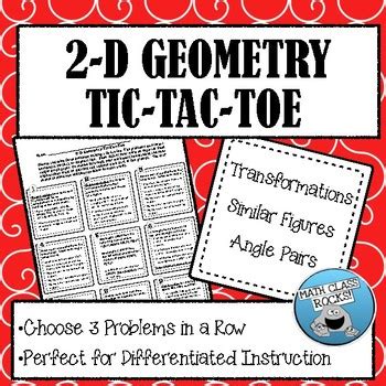 Transformations Similar Figures And Angle Pairs Tic Tac Toe D