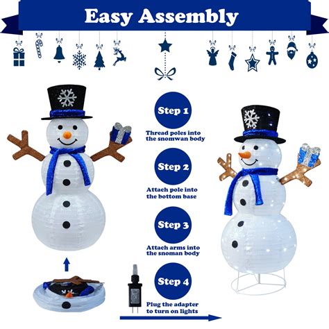 Outdoor Snowman Lighted Pop Up Snowman Outdoor Yard Christmas Decorations Prelit 100 Lights