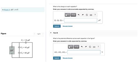 Solved Δv14 V What Is The Charge On Each Capacitor Enter