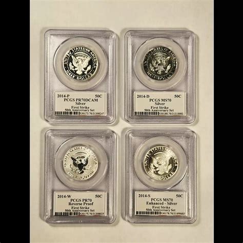 2014 Half Dollars Kennedy PCGS PR 70 DCAM 50th Anniv Set Silver First