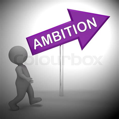 Ambition Sign Represents Objective Wish 3d Rendering Stock Image