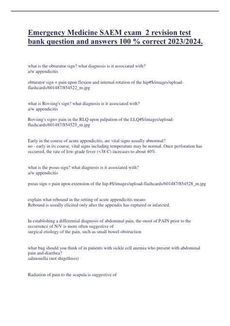 Question Bank Emergency Medicine Primary Exam