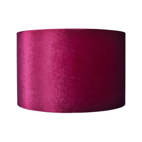 Cerise Pink Velvet Drum Lampshade 40cm 16in Click Style