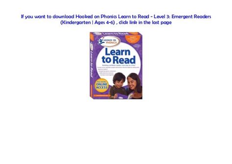 [PDF] Hooked on Phonics Learn to Read - Level 3: Emergent Readers (Ki…